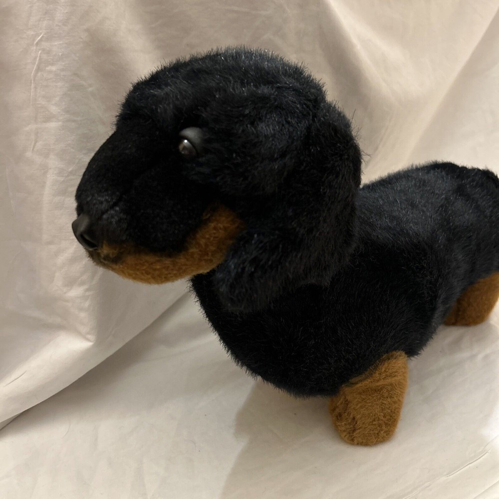 Fiesta Black Brown Dachshund Weener Hot Dog Standing Stuffed Animal Plush